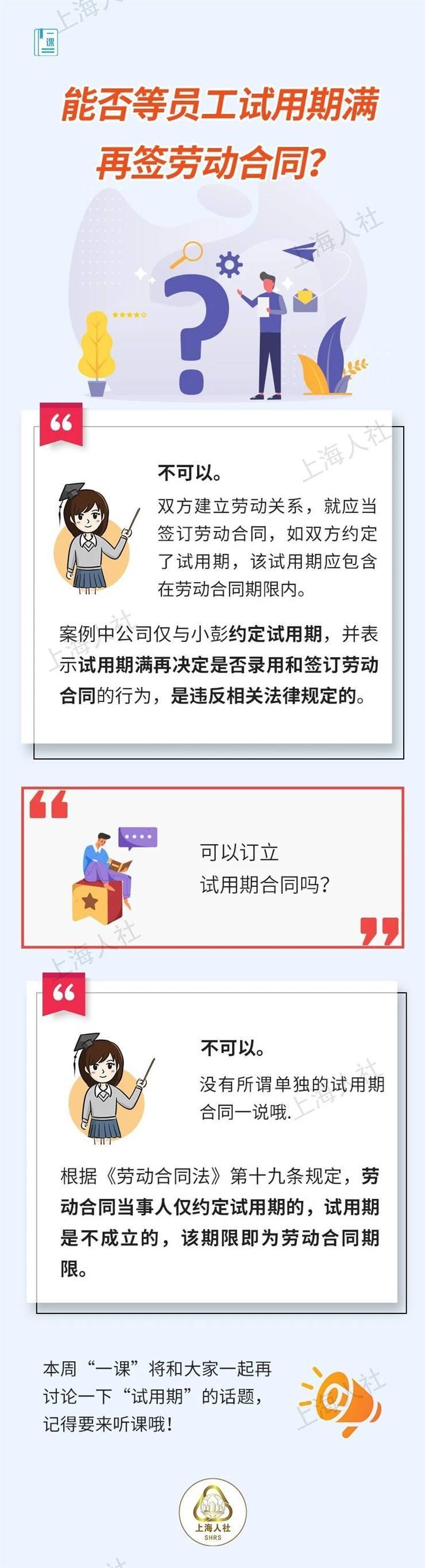 能否等员工试用期满再签劳动合同？